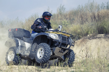 Fototapeta premium Racing atv is sand.