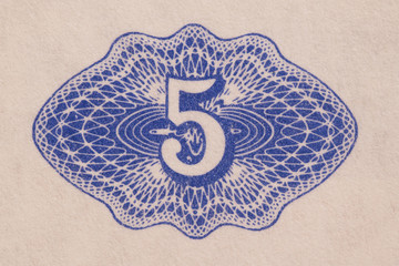 macro detail of an old banknote