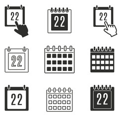 Calendar icon set.