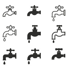 Faucet icon set.