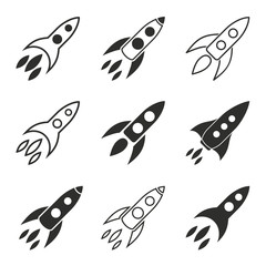 Rocket icon set.