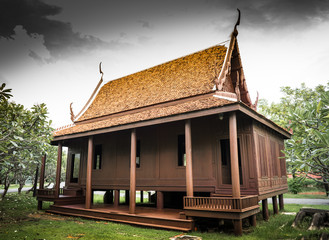 ancient teak monk's residence