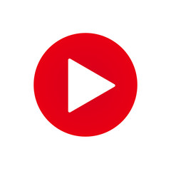 Red play button icon vector