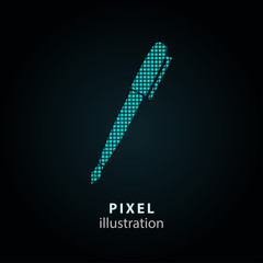 Pen - pixel illustration.