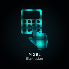 Calculator - pixel illustration.