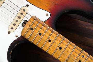 detail of vintage guitar..