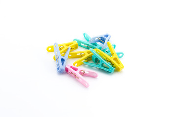 Colour clothes-peg isolated