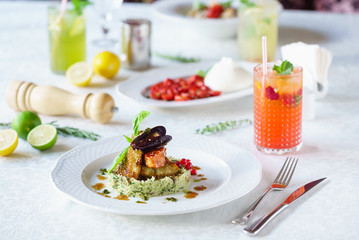 dinner in the restaurant