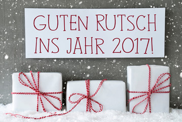 White Gift, Snowflakes, Guten Rutsch 2017 Means New Year