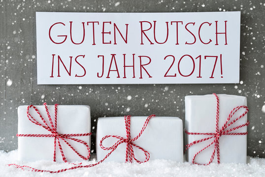 White Gift, Snowflakes, Guten Rutsch 2017 Means New Year