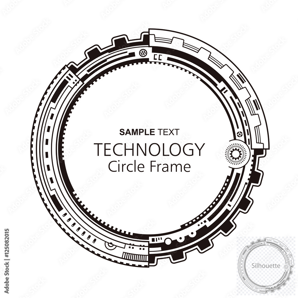 Wall mural circular technology frame abstract design.