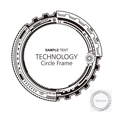 Circular technology frame abstract design.