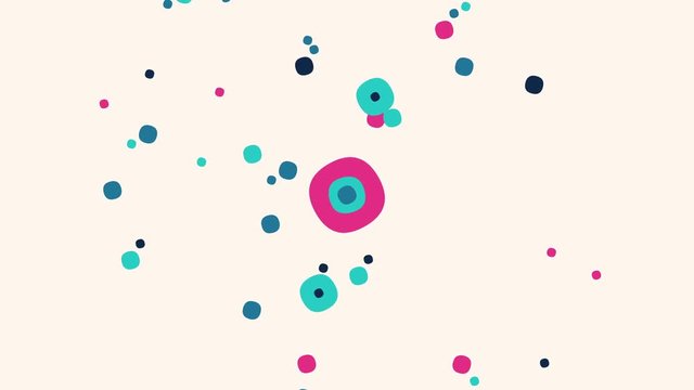 Abstract Rotation Animation with Colorfull Circle Geometric Shapes. 2d Flat Business Cgi Looped Background. 4K Motion Graphic Footage. Seamless Loop Video for Intro, Opening, Clip, Company Logo, Title