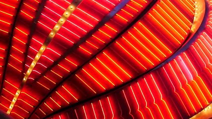 Red Neon Las Vegas Casino Sign at Night