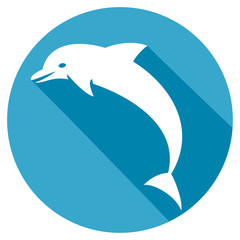 dolphin jumping flat icon