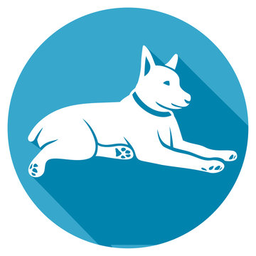 Dog Lay Down Flat Icon