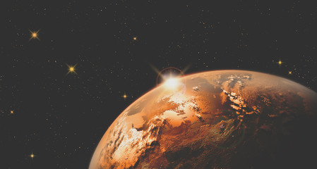 planet earth background. over light and film tone [ Elements of this image furnished by NASA ]
