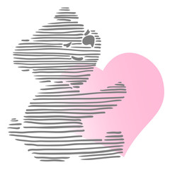 Cute Little Teddy Bear Holding Heart