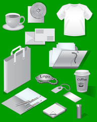 Mock-up for a business or company. Set of isolated objects. Vector illustration.
