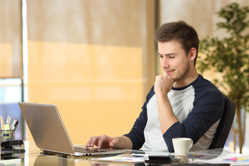 Young entrepreneur working online