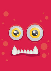 Cartoon monster in flat style. Happy halloween vector.