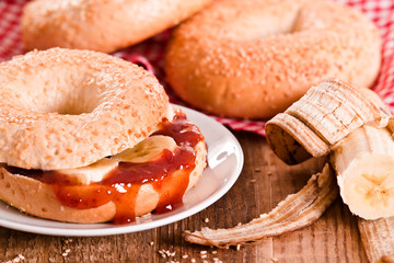 Sesame bagels. 