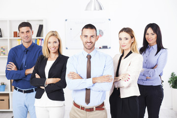 Portrait of business people at the office. Team work