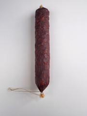 Spanish sausage on white background