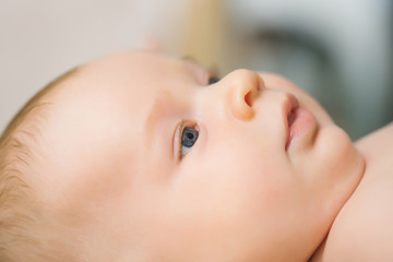 Little newborn boy baby