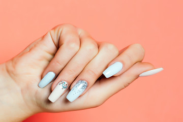 fashionable female hand with manicure