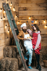 Fototapeta premium Chef cook and girl