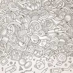 Cartoon doodles cosmetics frame design