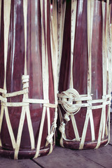 Wooden drum on wood