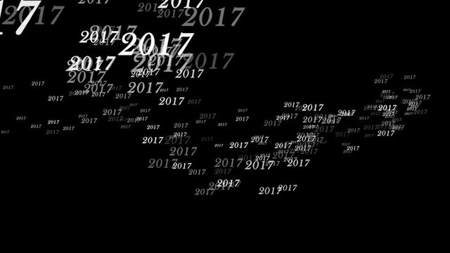2017, New Year Texts, Alpha Channel, Loop, 4k