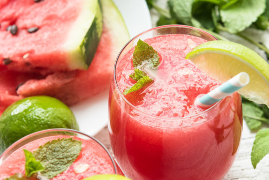 Watermelon Sangria With White Wine And Mint