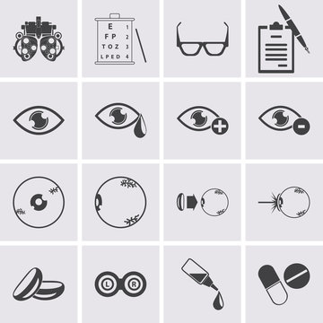 optometry icons vector set