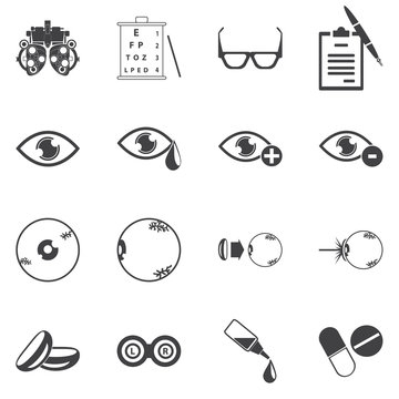 optometry icons vector set