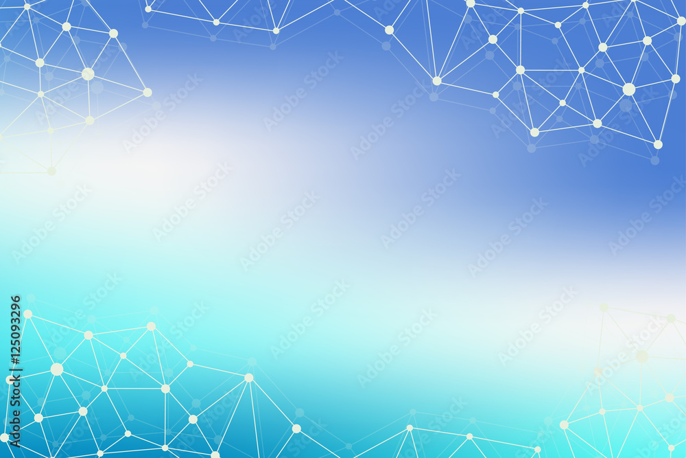 Aufkleber Graphic abstract background communication. Big data visualization. Perspective backdrop with connected lines and dots. Social networking illusion of depth. Vector illustration.