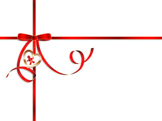 Elegante festlliche Geschenkschleife mit goldenen Anh&auml;nger