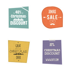 Set of Christmas, and new year sale labels, tags with a winter holiday symbols. Vector design