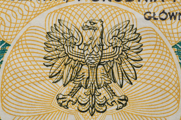 Coat of arms of the Polish People's Republic (1944 - 1990) - the eagle without a crown, depicted on banknotes
