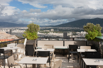 Aerial view of Athens from mount Lycabettus