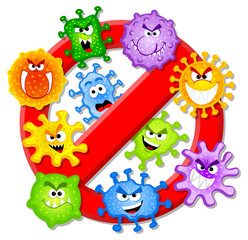 Bakterien verboten Schild