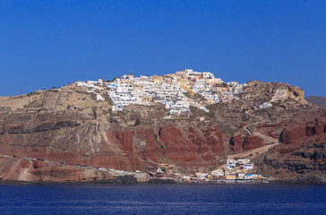 sight of Oia town on Santorini