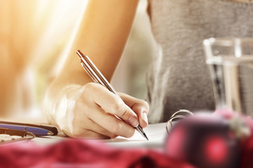 woman writing letter 