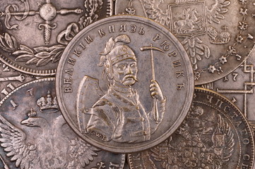 Ancient silver coin Russian Grand Prince Rurik