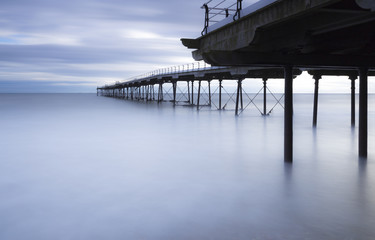 Saltburn Pier in Yorkshire looking out to sea