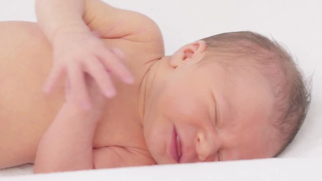 Newborn baby unhappy and crying