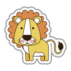 lion cute animal icon image vector illustration design 