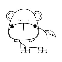 hippopotamus cute animal icon image vector illustration design 